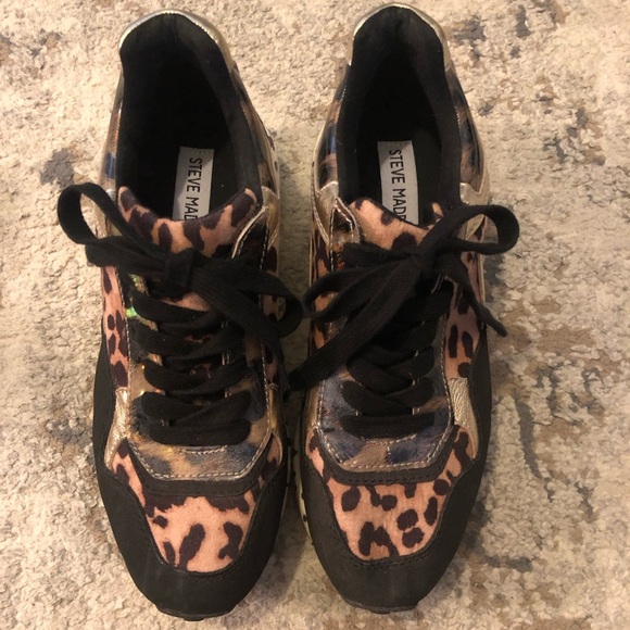 Steve Madden Bena Cheetah Print Wedge Sneakers - Picture 7 of 12